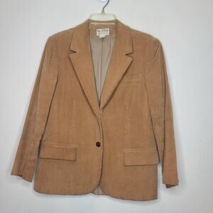 Vtg Prestige Sportswear Butterfly tan corduroy blazer - 14 (see measurements)